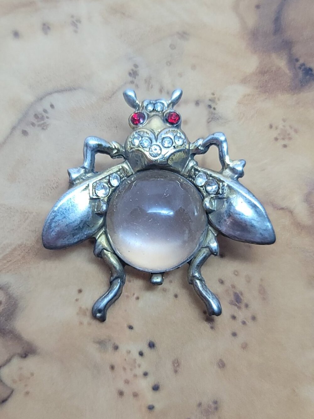 Sterling, Jelly Belly Fly/Beetle/Scarab Brooch by Alfred Philippe Crown Trifari